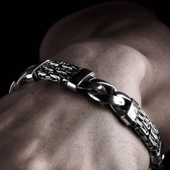 Mens Silver Bracelet - Misa & Co. Handcrafted in Bali Bracelet - Triple Strand V